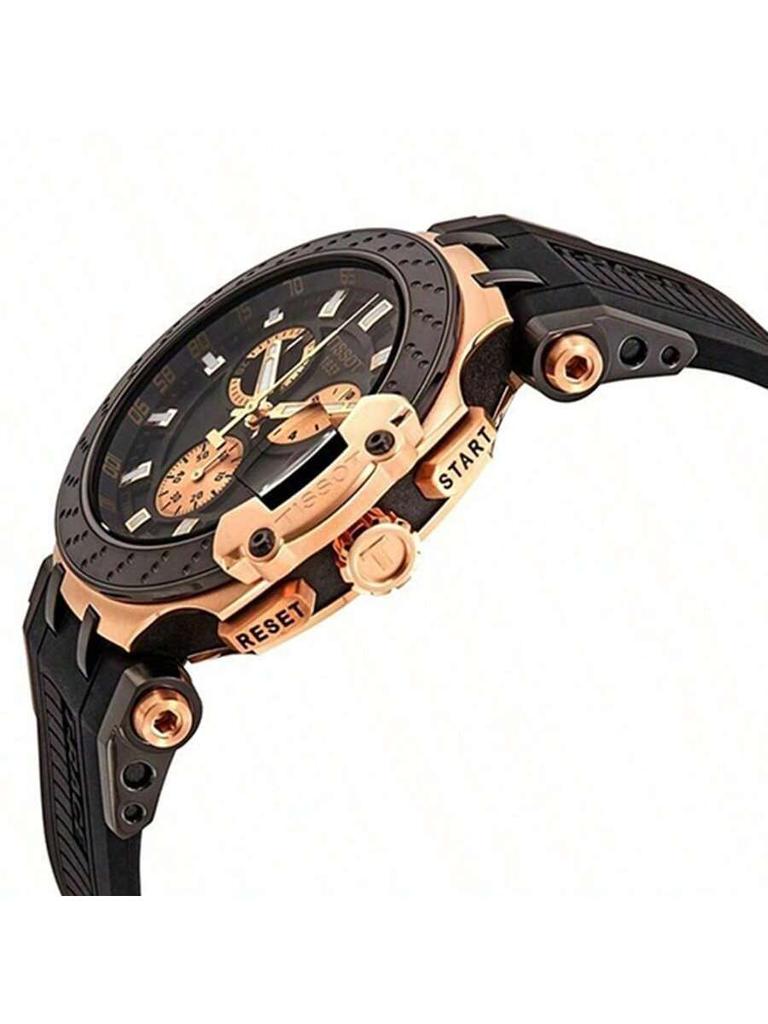 T-Race Chronograph Men's Sporty Fashion Quartz Watch T115.417.37.061.01. Multi-functional Round Dial Wristwatch, Men's T115.417.37.051.00