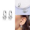 Hoop Earrings 925 Silver Certified Red Bow Heart Zircon Stud Earrings Lady's Anniversary Gift Luxury Jewelry
