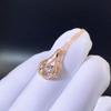 Open Teardrop Pendant Necklace Sparkling Center Stone with Halo Elegant Minimalist Jewelry for Women