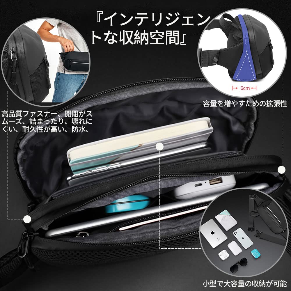 Rozszerzany pas Ciało Ramię Crossbody Duży Pas Biodro Bezpieczeństwo Ramię Crossbody Szkolny Męska Saszetka, Torba, Torba, Torba, Pojemność, Wodoodporny,