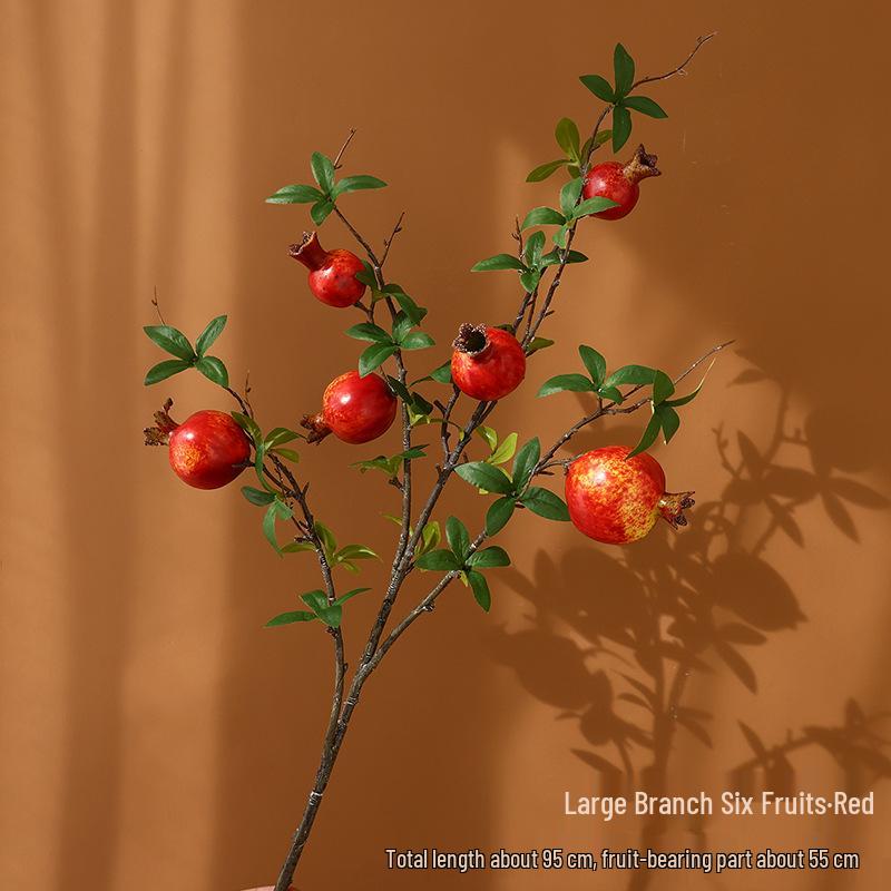 Persimmon and Pomegranate Faux Flower Arrangement for Living Room or Foyer