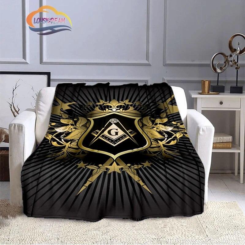 Fashion Northern Europe Freemasonry Blanket Masonic Portable Sofa  Freemason Flannel Warm Four Seasons Camping Blanket