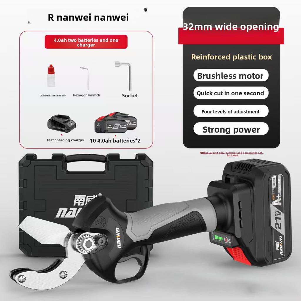 NANWEI New Generation Max 32mm Brushless Lithium Battery Electric PPR Pipe Cutter, PVC Electric Hot Water Pipe Cutter, Fast PE Cutting Scissors