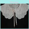 Womens Vintage Embroidered Faux Collar With Ribbon Decoration For Winter Fashion Accessory