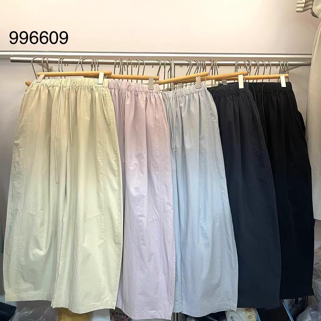 

Yinmu 996609 Spring Korean Loose Plus Size Elastic High Waist Wide Leg Pants One Size темно-синий