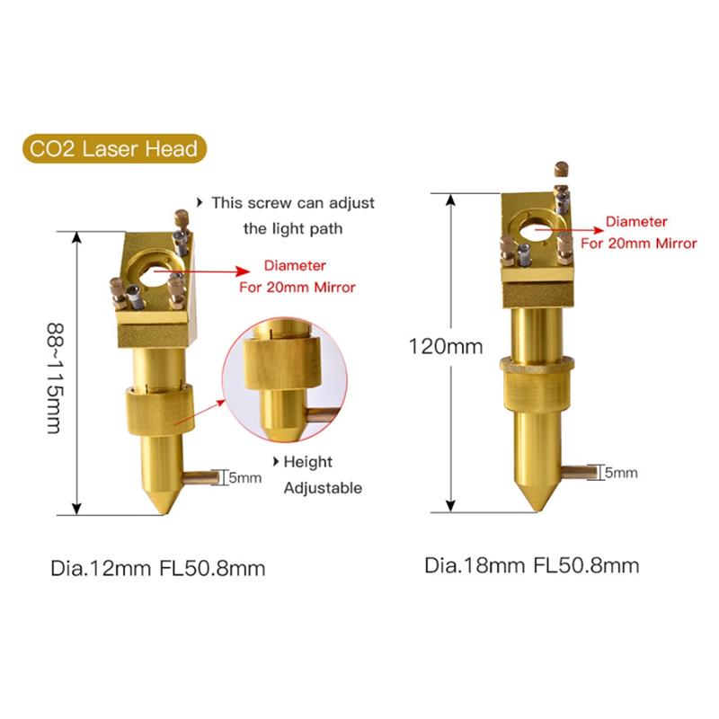 

A25F-For 4060 K40 Machine Compatible 20Mm Mo Si Mirror Integrative Head Set Mount Holder(20Mm, Complete Set) золотой