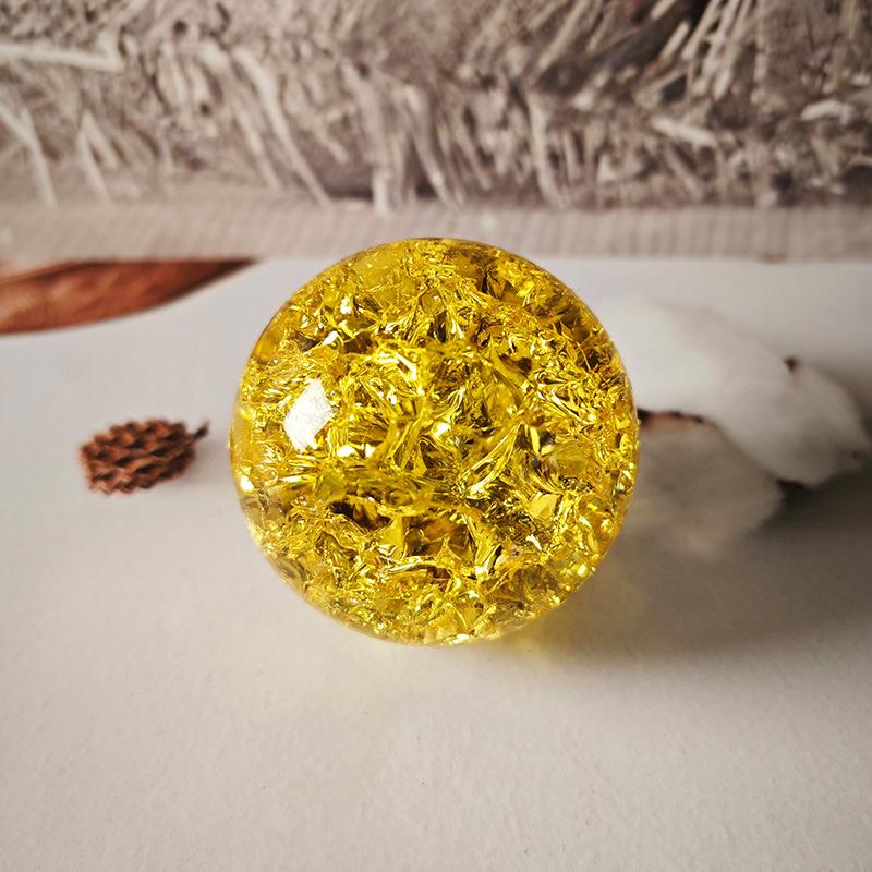 5CM Non-Fading True Color Ice Crackle Crystal Ball - Feng Shui Pond Rotating Water Feature Accessory