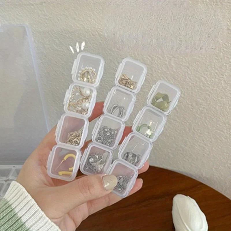 1ks 28 přihrádek průhledný plastový úložný box úložný kontejner pouzdro na šperky diamantová výšivka umělecké řemeslo organizér na doplňky pouzdro