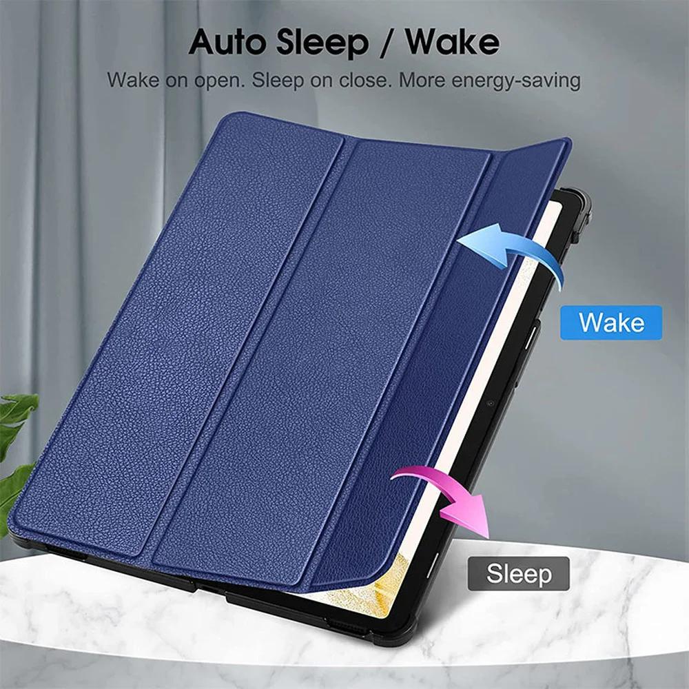 For Samsung Galaxy Tab S8 S7 Plus S7 FE SM-T970 S9 12.4 Inch Magnetic Trifold Stand Cover Funda for Galaxy Tab S6 Lite Case