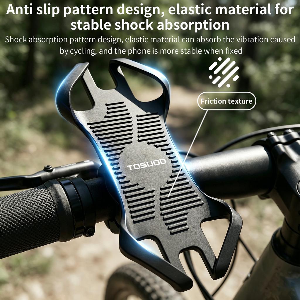 TOSUOD Ultra Stable Bike Phone Mount Universal Silicone Anti Shake Easy Install Handlebar Bracket for MTB Road Riding