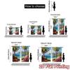 Set Of 2 Flat Printing Curtains Without Rod Tropical Escape Semi Outdoor Decorations Modern Sheer Made Polyester