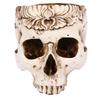 [Queen-b] Empty Skull Trinket Box, Tabletop, Realistic Skull Skeleton, Stylish and Cute Decor, White Planter, Stand, Pot, Halloween Favors,