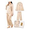 [SEAWIND] Women's Silk Pajamas, Long Sleeves, Long Pants, Top and Bottom Set, 100% High Quality Silk, Room Wear, Loungewear, Gift