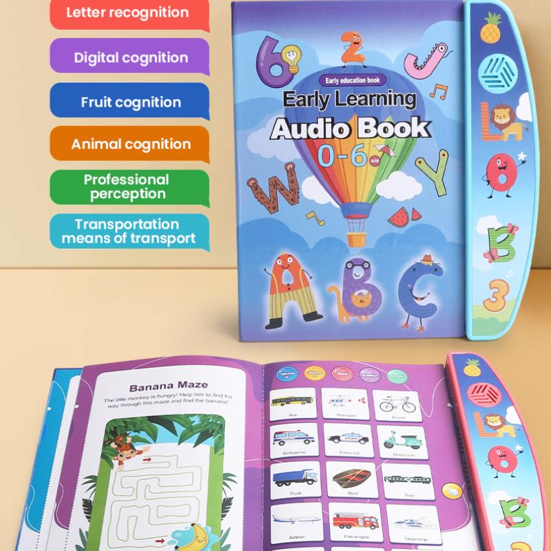 Elektronisches Hörbuch für Kinder, zum Zeigen und Lesen, Hörbücher, Früherziehungsgerät, Kognitives Buch, Lernen, Englische Spielzeuge, Kleinkindgeschenke