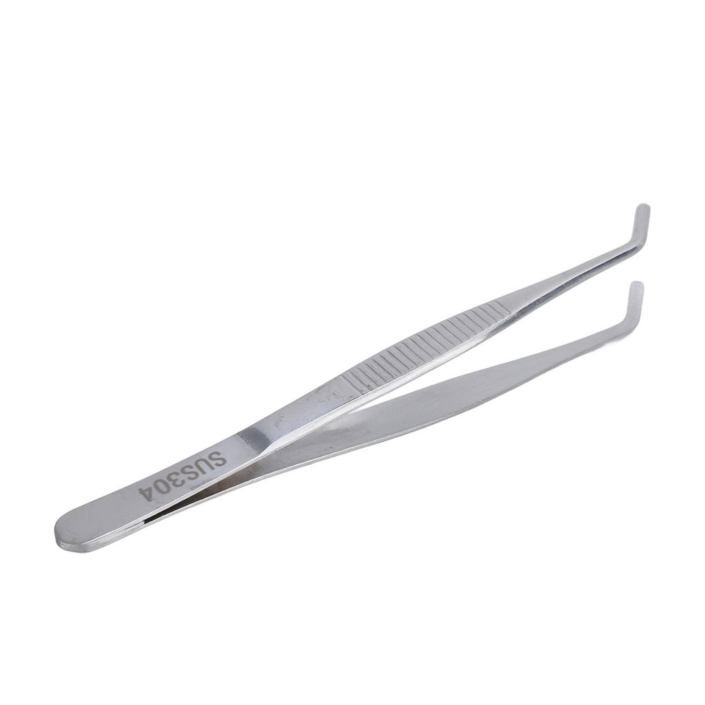 16cm Stainless Steel Tweezers 304 High Accuracy Serrated Fine Tip Tweezer for Laboratory Surgical