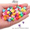20/40/60 g bunte Kunststoffperlen, kleine Bastelperlen, Lochperlen, Stern, Herz, Blumenperlen für Armbänder, Haarflechtperlen, Schmuckherstellungsperlen