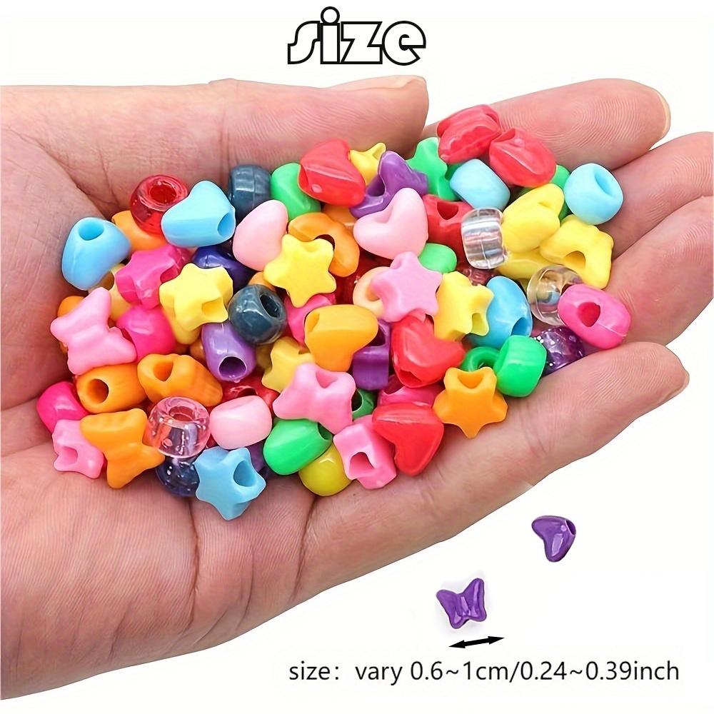 20/40/60g Vícebarevné plastové korálky Malé řemeslné perforované korálky Hvězdné srdce Květinové korálky na náramky Korálky na pletení vlasů Výroba šperků z korálků