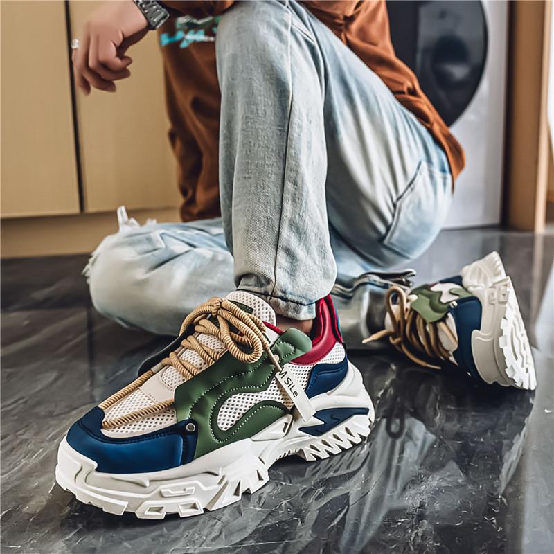 Men's shoes summer breathable 2025 new high-end casual dad men's height increase Xiaobai casual sports trendy shoes