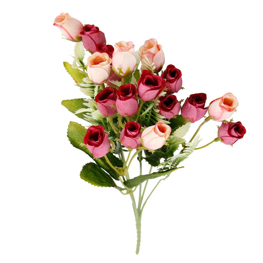 

Букет искусственных роз с 18 головками, имитация шелковой розы, декор для дома, офиса, цветы розы красного