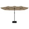Vidaxl Ombrellone Doppio da Giardino con LED, Colore Taupe, 449X245 Cm