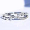 925 Sterling Silver Cross Rings with Pear CZ Exquisite Women Accessories for Wedding Party Fashion Versatile JewelryGood Product