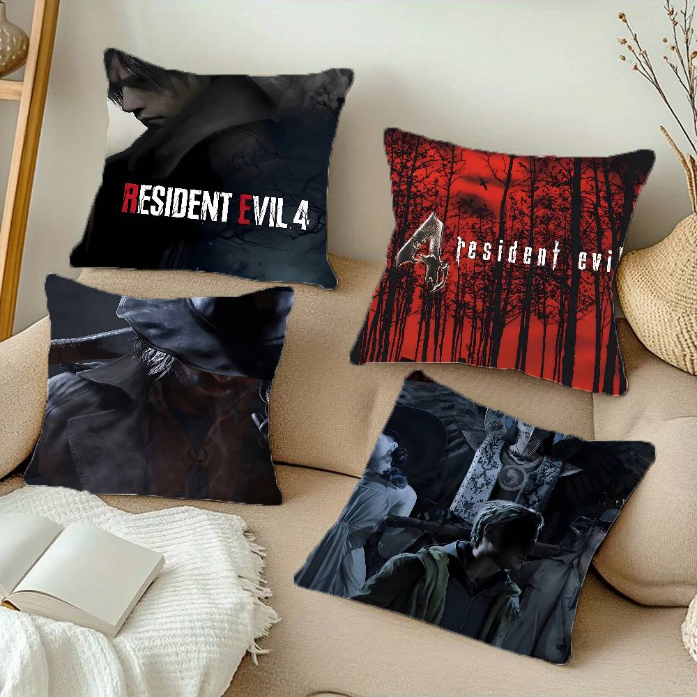 Resident-Evil 8 Village Game Pillow Case Square Pillow Bedroom Sofa Leisure Comfort Cushion Car Living Room Home Decoration