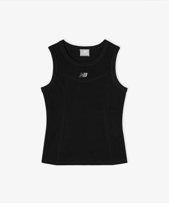 Nyuballanseu Nbngg2W312 / Women Soft Fresh Ribbed Sleeveless Top (Black)