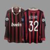 Vintage Futbol Forması Uzun Kollu Klasik Milli Takım Gömleği Beckham Zidane C Ronaldo Retro Futbol Üstü