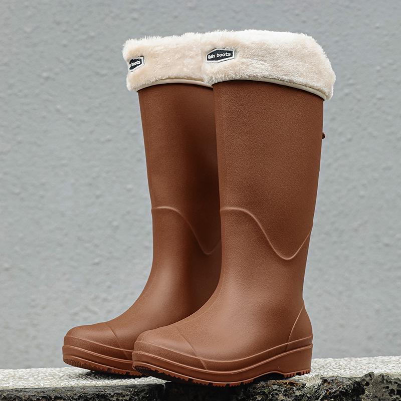 Unisex High-Top Waterproof Rain Boots - Lightweight, Non-Slip, Long Rubber Overshoes for Outdoors