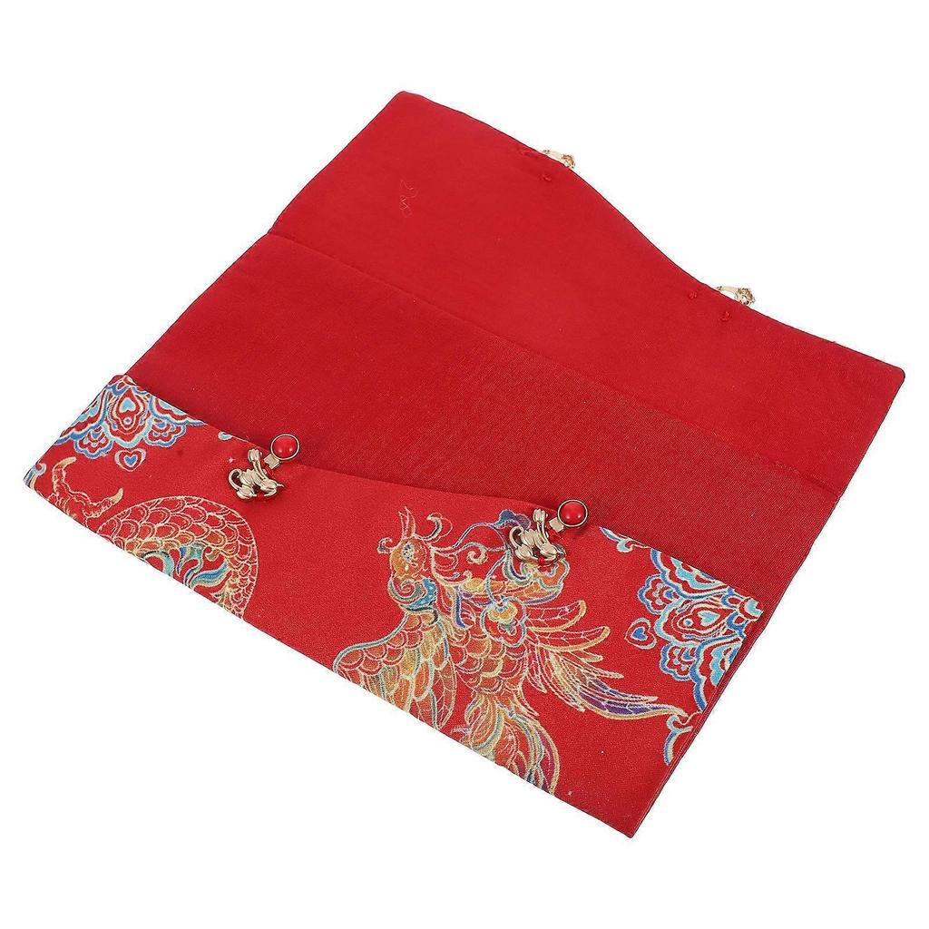 Wedding Fabric Red Envelopes Dragon and Phoenix Knot for New Year