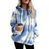 Damen Winter Freizeit Mode Locker Plüsch Kordelzug Kapuzenjacke