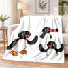 Penguin Flannel Throw Blanket Soft Warm Cozy For Sofa Bed Indoor Home Bedroom Use