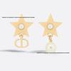 Asymmetrical Pearl and Star Letter CD Earrings - Trendy Women's Fashion