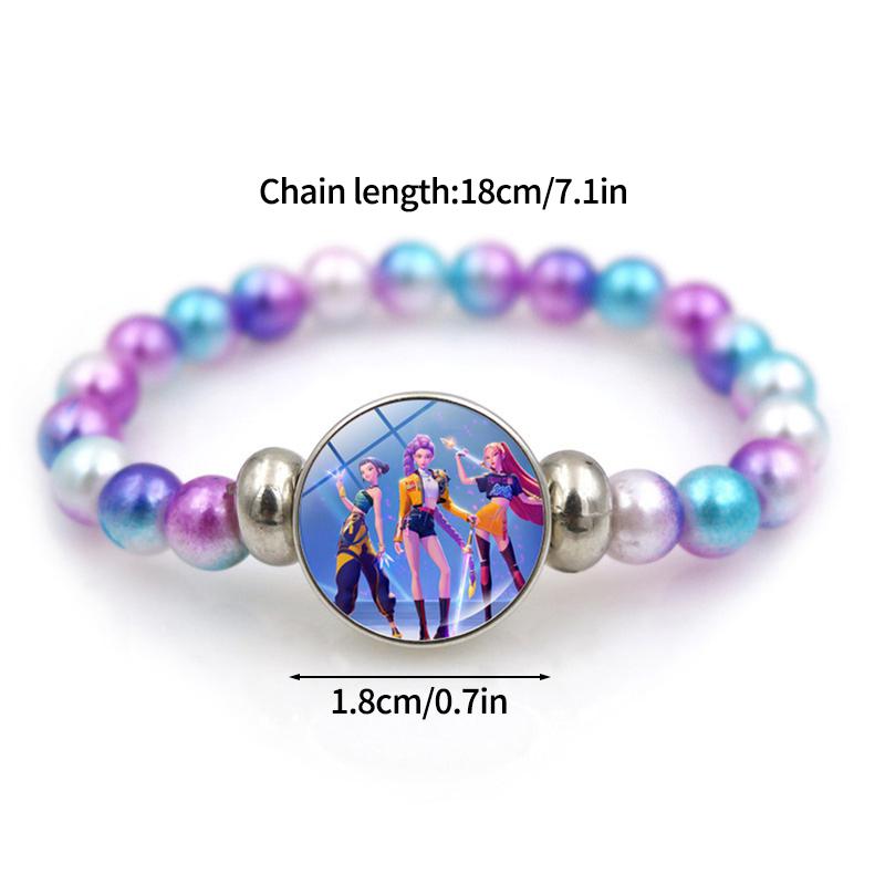 Kpop Girls Idol Beaded Bracelet Hot Anime Rumi Zoey Mira Hanging Pendant Cartoon Necklace K-pop Theme Party Favors Fans Gift