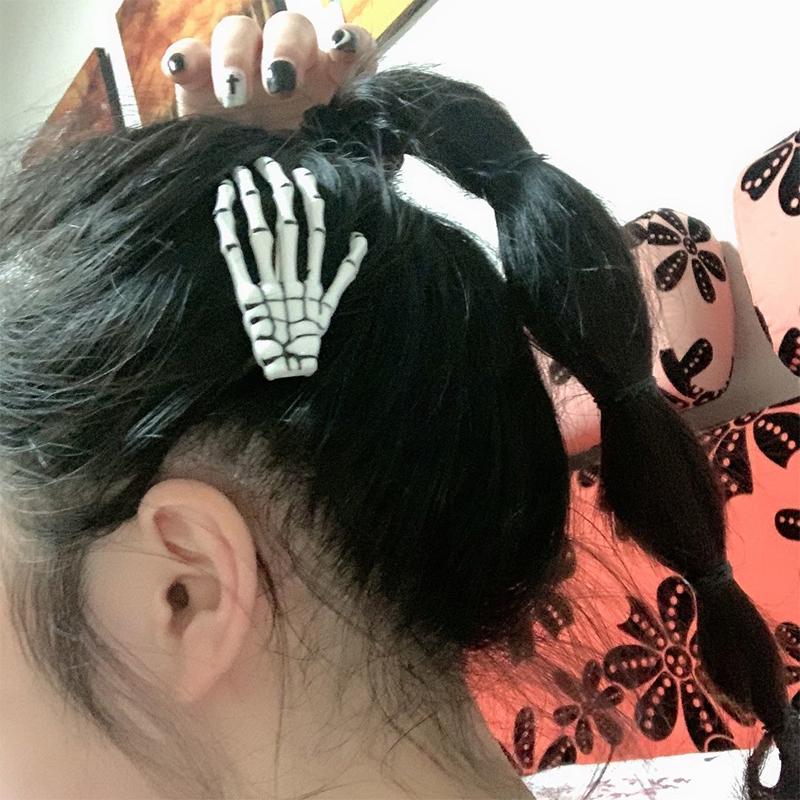 

1 шт., украшения для волос в виде черепа скелета в стиле Харадзюку с заколками для волос в виде костей крови, украшения для женщин и девочек, заколка для подарка на день рождения A10