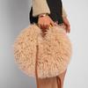 Women Solid Color Plush Shoulder Bag Fashionable Furry Crossbody Handbag With Exquisite Handle Versatile Messenger Purse