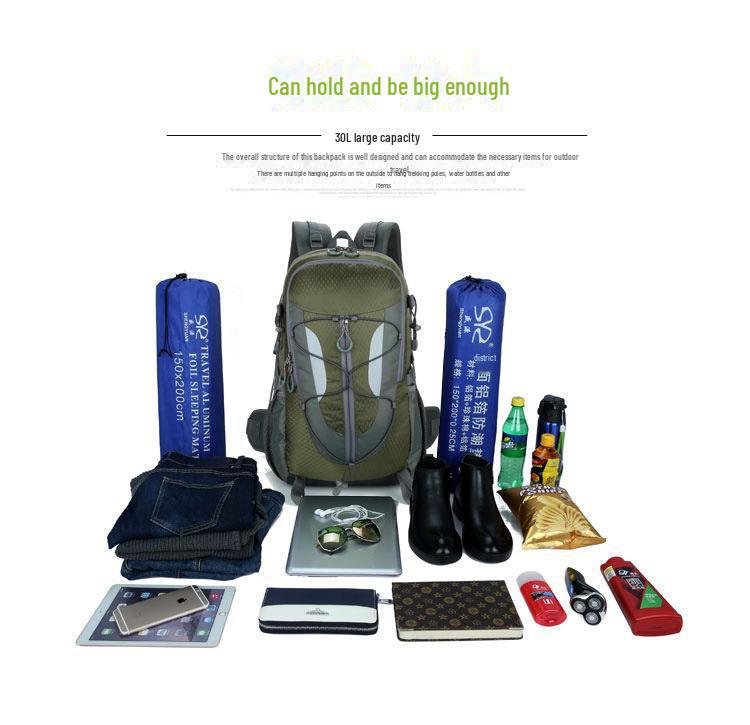 30L Splash-Proof Lightweight Multi-Function Mountaineering Backpack