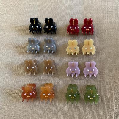 2 Stück/Set Acetat Mini Haarspange Kleine Größe Niedlich Süß Kaninchen Tier Geometrische Haarspangen Seitenklemmen Damen Haarschmuck