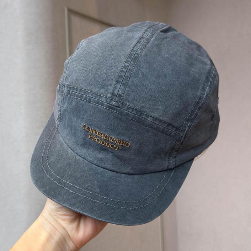

Spring and summer short brimmed sports baseball cap, outdoor sun hat, versatile American retro duckbill cap Adjustable темно серый