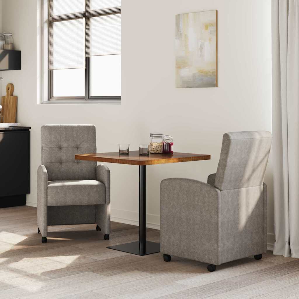 Dining Chairs with Casters 2 pcs Gray 58 x 67 x 97 cm