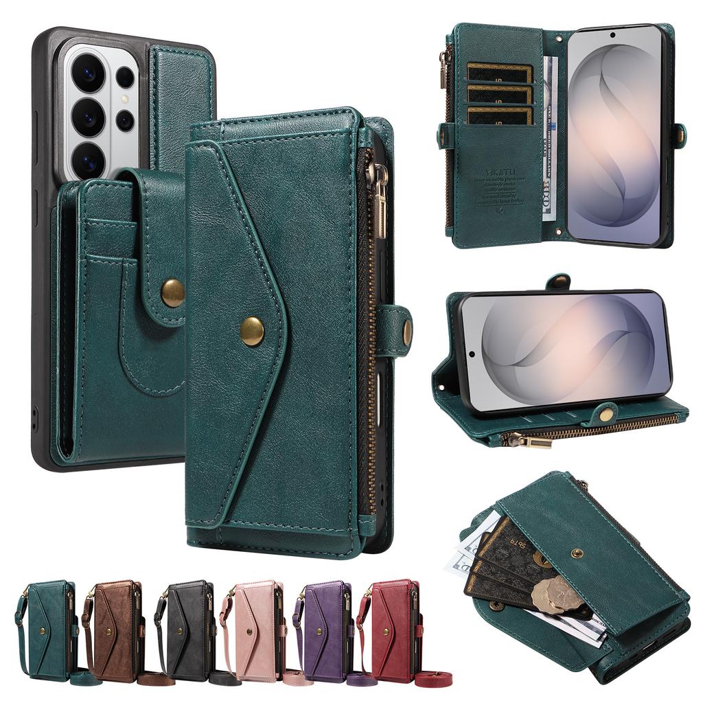 3 in 1 Detachable Cards Solt Flip Leather Case for Samsung S26 Ultra S25 S24 S23 A27 A17 A16 A26 for Magsafe Crossbody Bag Cover