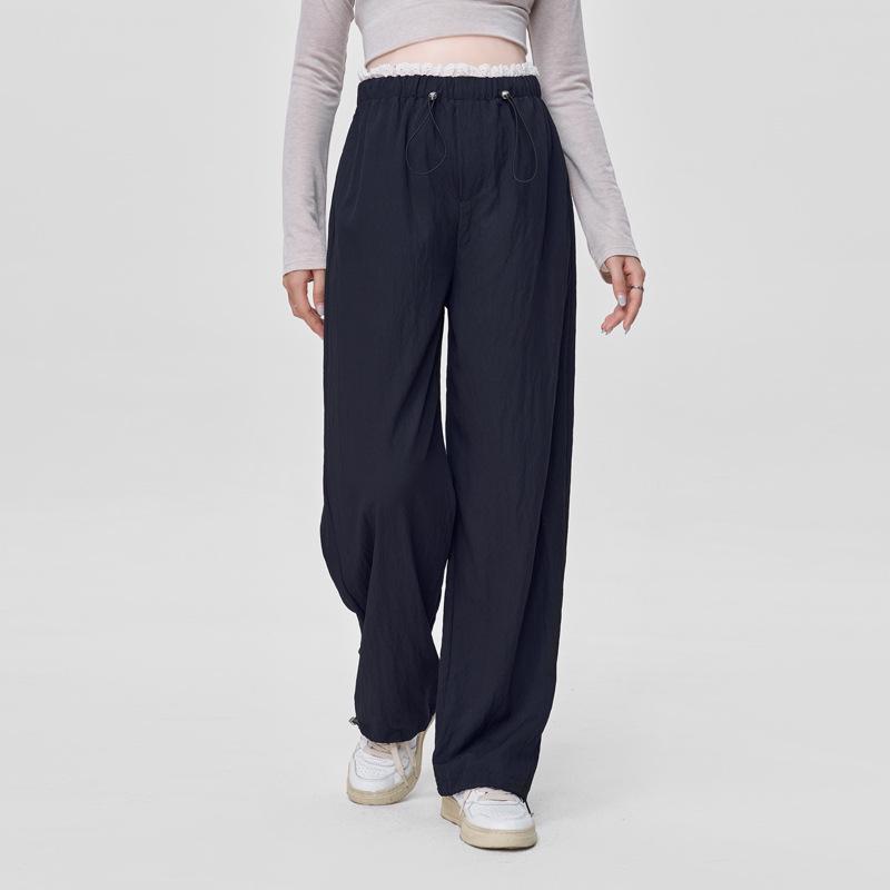 

2025 New Wide-Leg Maternity Pants: Small to Plus Size, No Belly Support, Casual Wear for Spring & Autumn XXL темно-синього кольору