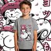 One Piece Chopper x Vogue Merry Anime Print Cotton T Shirt for Boys Girls Casual Summer Top Kids Clothing