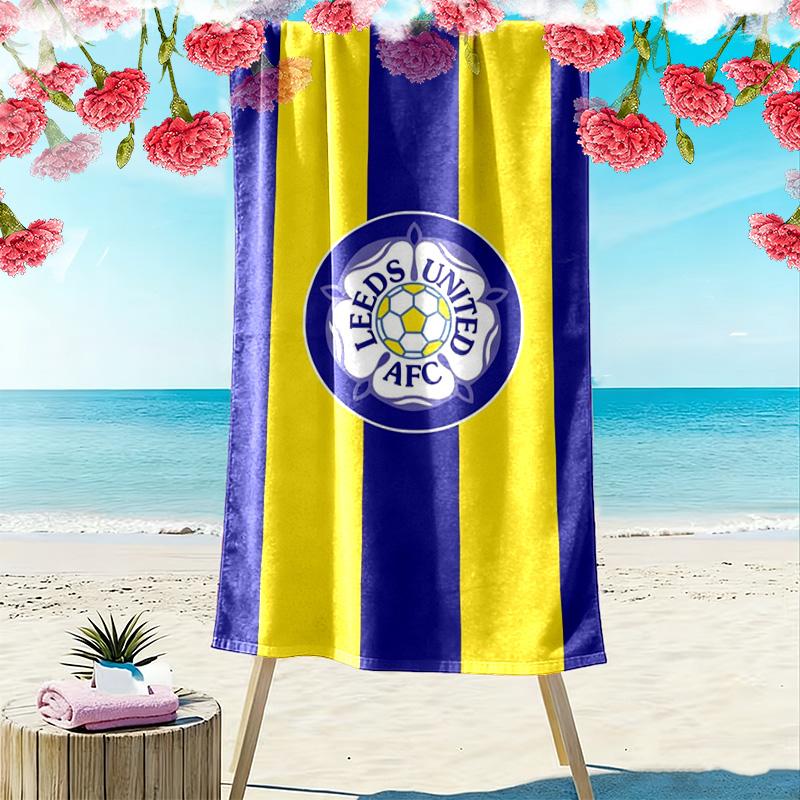 Asciugamano da Spiaggia Leeds United Stampato, Asciugamano Grande Morbido ad Asciugatura Rapida per Spiaggia Campeggio Nuoto