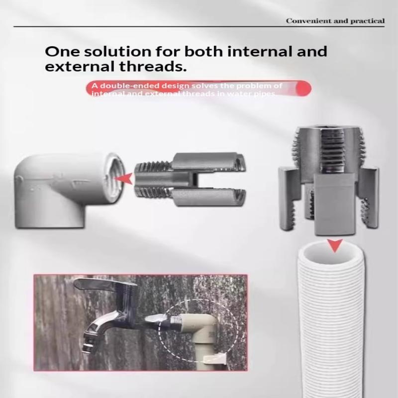 3Pcs Heavy-Duty Pvc/Plastic Pipe Threading Tool Kit 1/2" 3/4" 1" Male & Female Threads For Pvc Ppr Mpp Pipes