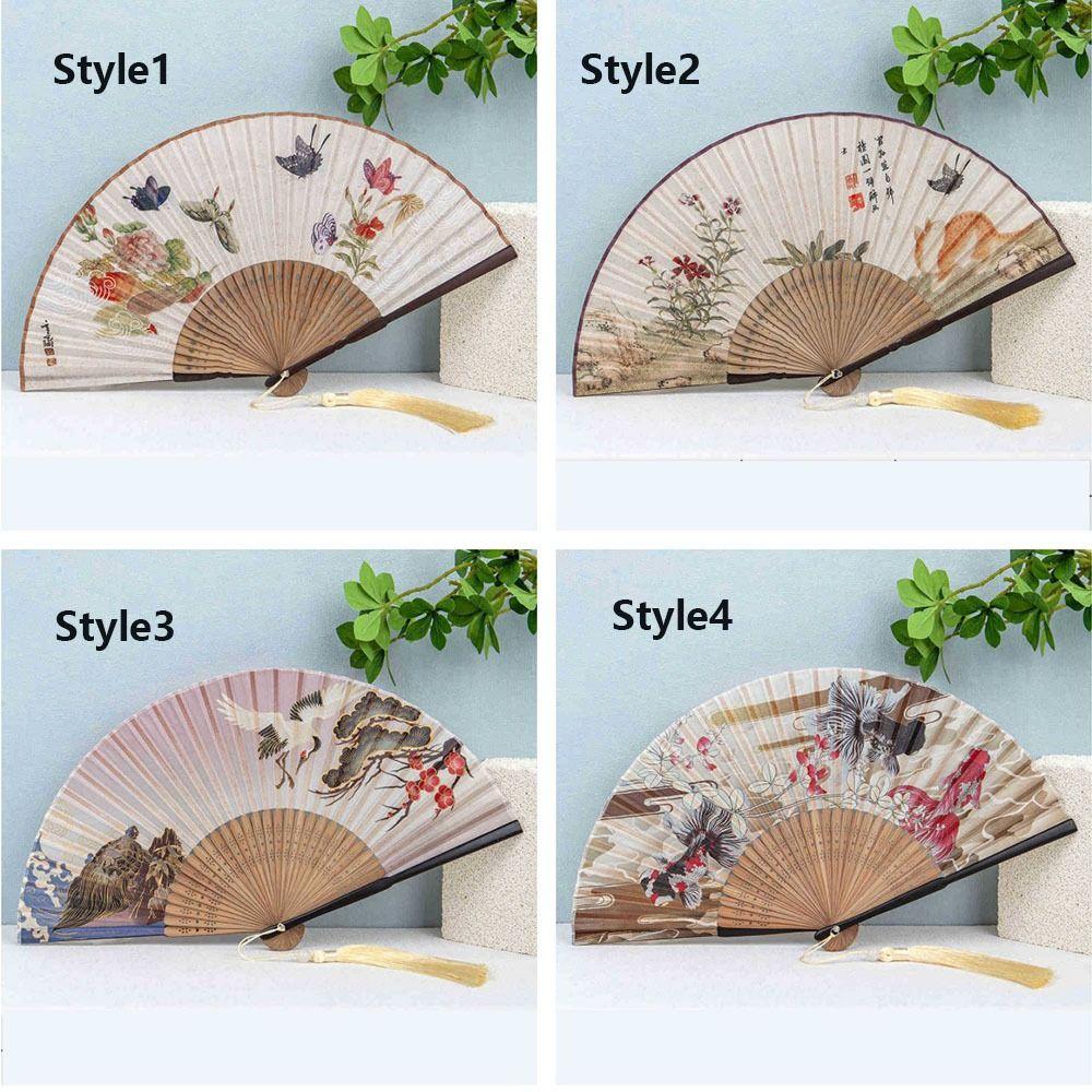 Bamboo Skeleton Hand Hand  Fan Traditional Craft Hanfu Dance Fan  Home Decoration Ornament Craft