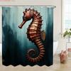 Ornate Gold Patterned Sea Turtle Underwater Waterproof Shower Curtain