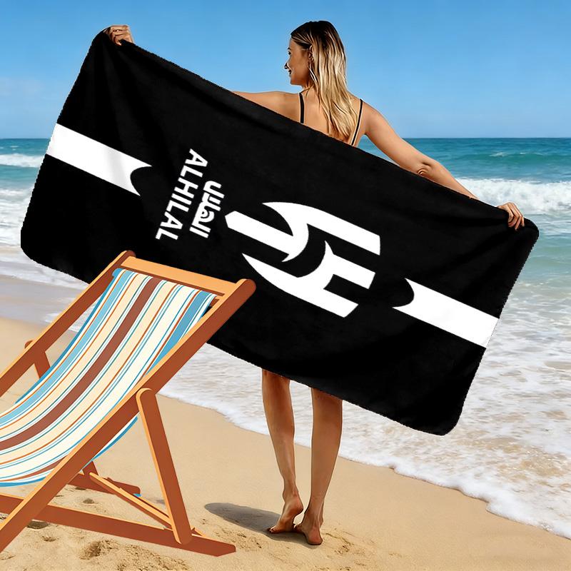 Al-Hilal Saudi Football Club Print Beach Towel, Large Soft Quick Dry Towel for Beach Camping Swimming