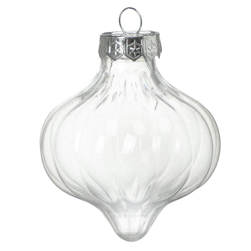 12X Clear Plastic Balls Flat Christmas Baubles Fillable Xmas Tree Ornament Decor
