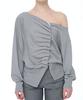 AEGO FREEDOM LAB Drape Tuck Off-Shoulder Top_Light Gray